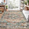 Indoor Vintage Floral Print Living Room Bedroom Area Rugs, Low Pile Non Slip Floor Carpet for Dining Room Office - 2 of 4