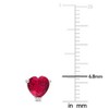 EVERLY JEWELRY | Sterling Silver 3ct TGW Heart-cut Red Cubic Zirconia Stud Earrings - 2 of 4