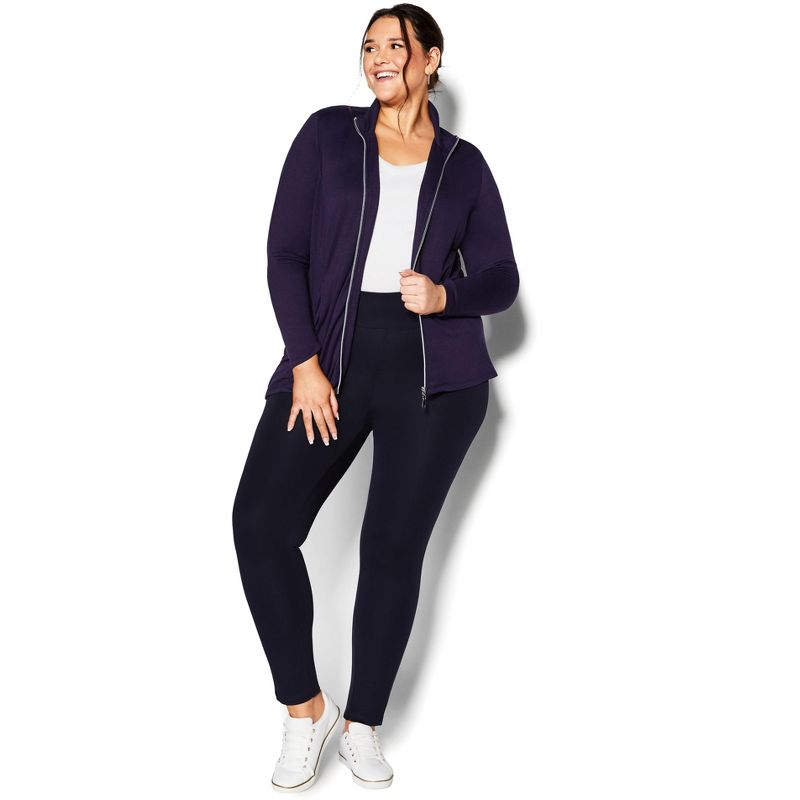 Women's Plus Size Zip Swing Jacket - navy | AVENUE, 2 of 11