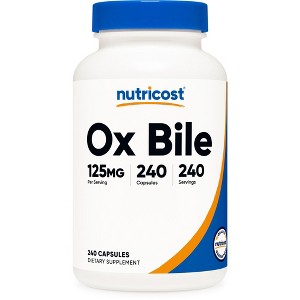 Nutricost Ox Bile Capsules 125mg, 240 Capsules - GMO-Free - 1 of 4