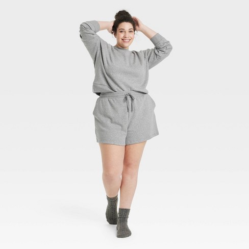 Women's Fleece Lounge Shorts - Colsie™ Gray XXL