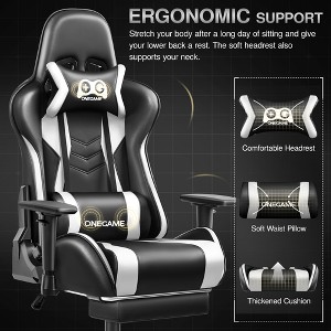 KERDOM Adult Gaming Chair, 3D Armrest Computer Gamer Chair,Black-White - 1 of 4