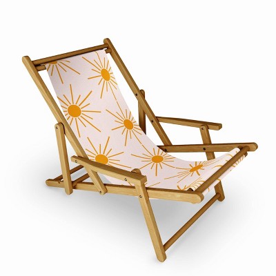 Maritza Lisa Sun Pattern On Pink Background Sling Chair - Pink - Deny Designs