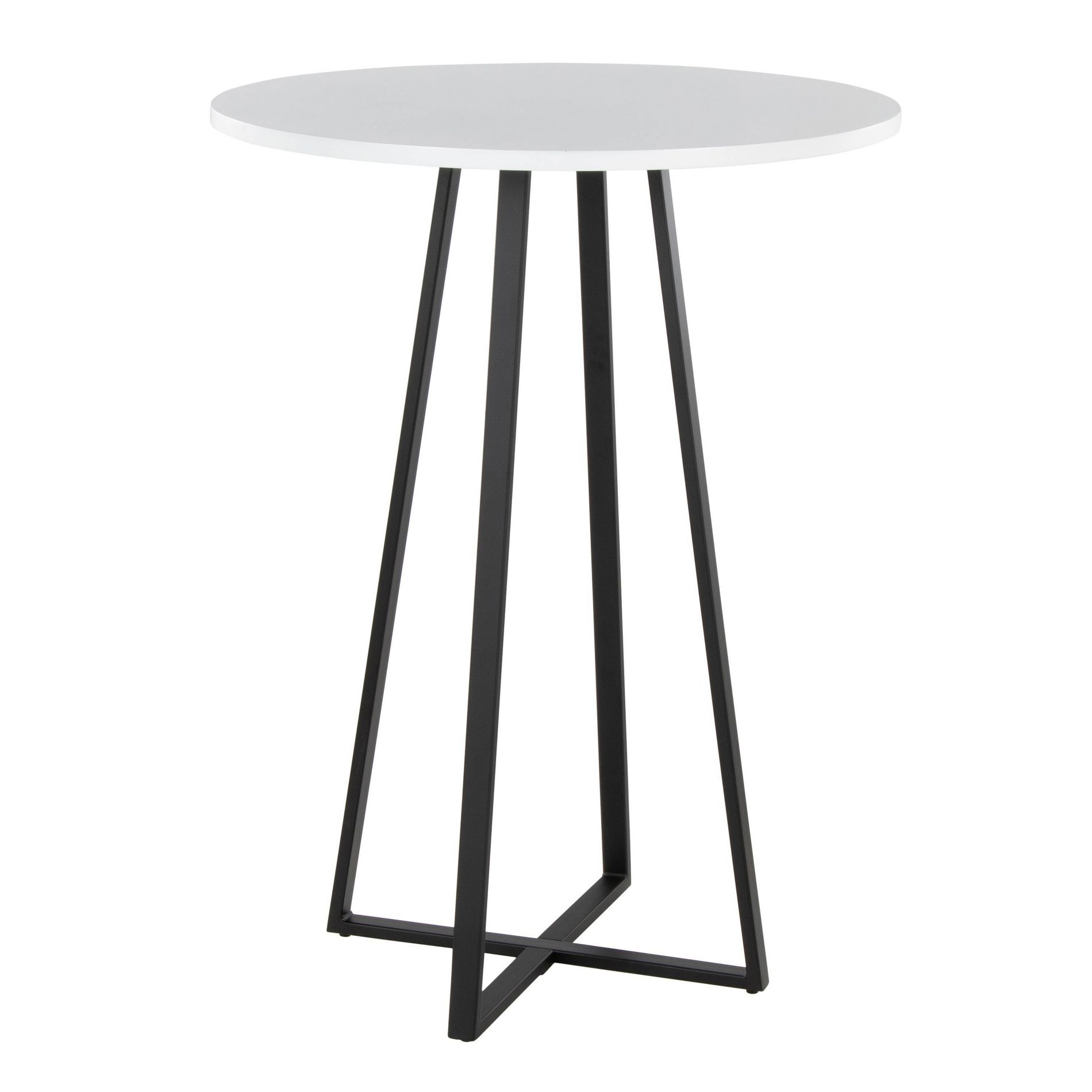 LumiSource Cosmo MDF Counter Table Black Metal/White
