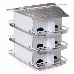 Birds Choice 20" Silver Assumbled Purple Martin House with Starling Resistant  3 Floor 12 Room Bird House - 1 of 3