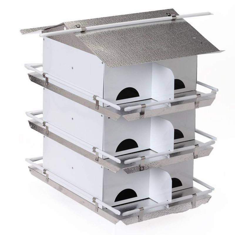 Birds Choice 20&#34; Silver Unassembled Purple Martin House Starling Resistant 3 Floor 12 Room Bird House, 1 of 7