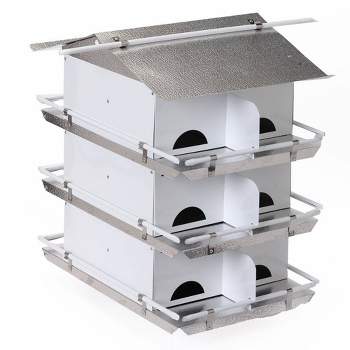 Birds Choice 20" Silver Unassembled Purple Martin House Starling Resistant 3 Floor 12 Room Bird House
