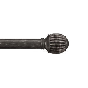 1-Inch Curtain Rod, Decorative Striped Cone Finials & Hardware for Home Decor in Bedroom, Living Room & Kitchen, 66-120-Inch by Lavish Home - 1 of 4