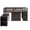 PAGED Simple Wooden Low Loft Bed Bunk Bed with Movable Desk, Twin Size Bed Frame with Storage, Ladder and Guardrail for Kids, Teens - 2 of 4