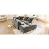 126" Modular U-Shaped Sectional Sofa with Storage Seat, Faux Double-Layer Cushions, 6-Piece Free combination Sofa Bed - 4 of 4