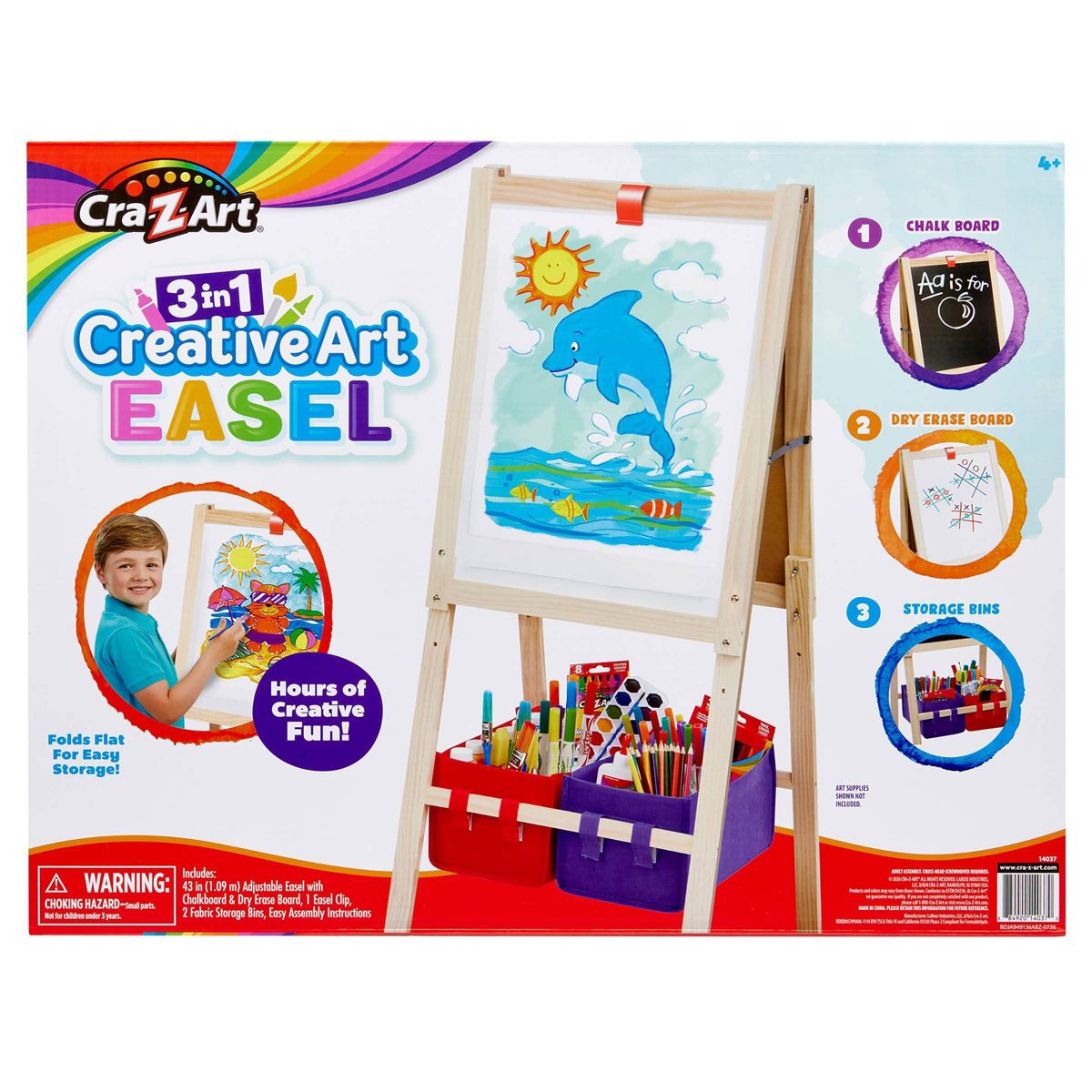 Cra-Z-Art 3-in-1 Wood Artist Easel - 18.7"H