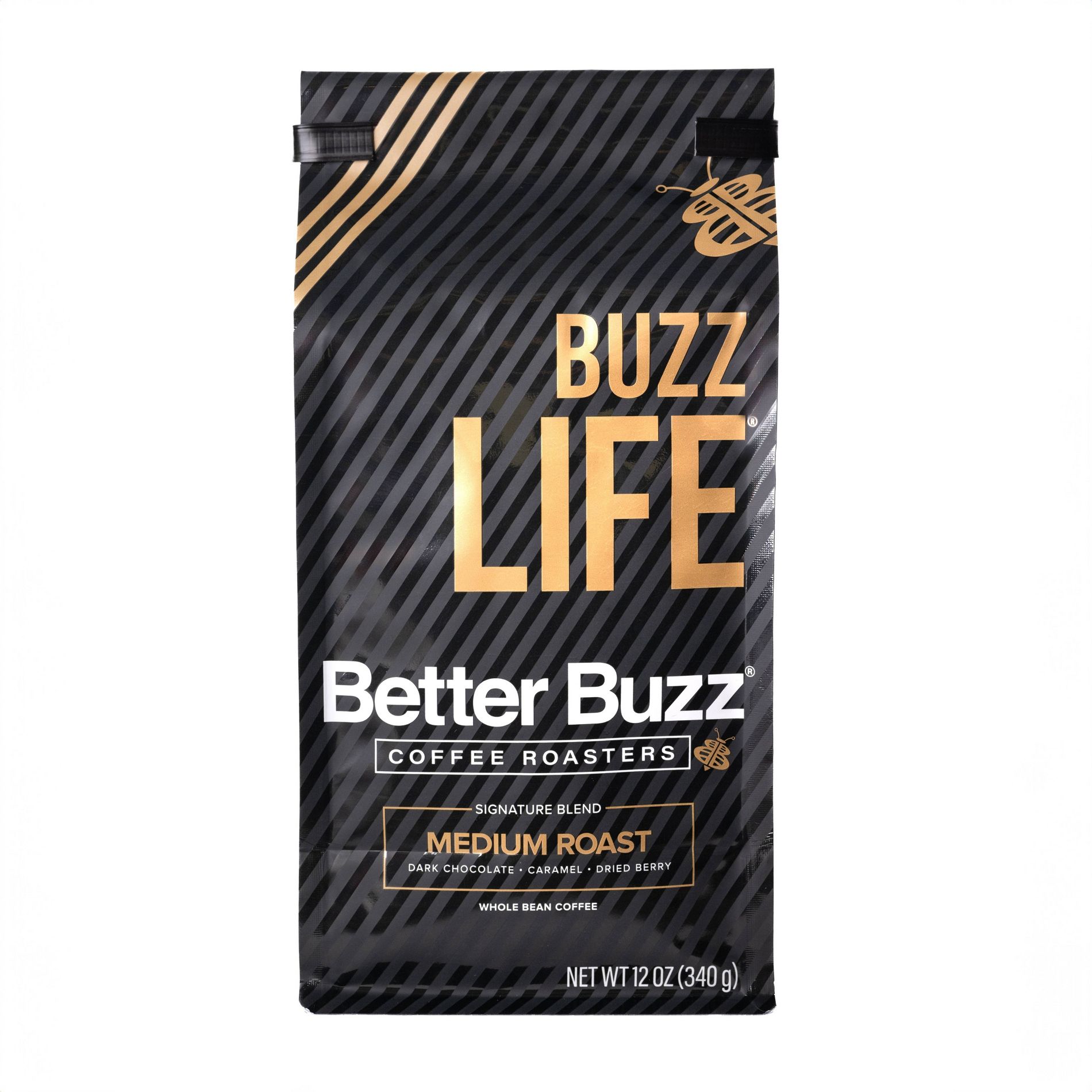 Buzz Life Blend Medium Roast - 12oz: Arabica Beans, Cherry, Brown Sugar