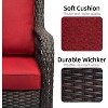 Whizmax 3 Pieces Outdoor Wicker Swivel Rocker Patio Set with Premium Cushions and Armored Glass Top Side Table for Backyard - 4 of 4