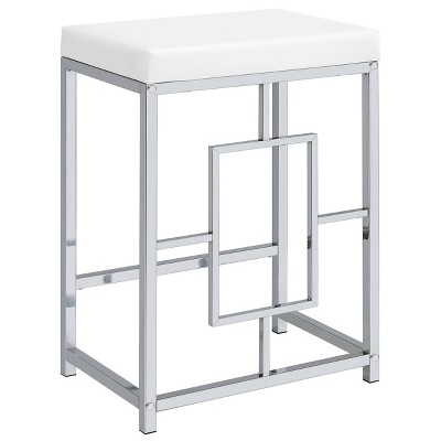 Modern Chrome and White 4-Piece Counter Height Dining Set