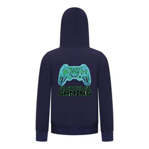 Everyday Kids “I’d Rather Be Gaming” Zip Up Hoodie – Cool Video Game Controller Sweatshirt - 1 of 4