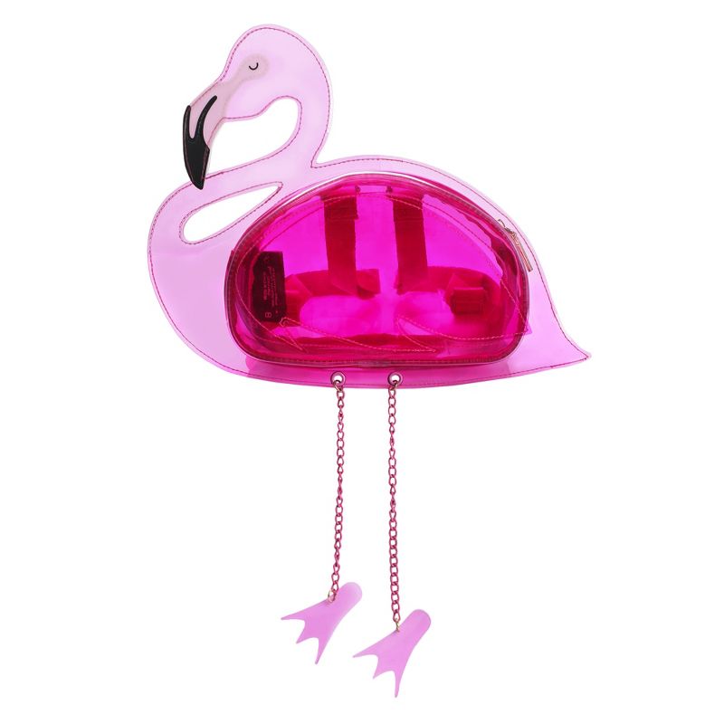 Bioworld Pink Flamingo 13.5-Inch Clear Mini Backpack, 1 of 7