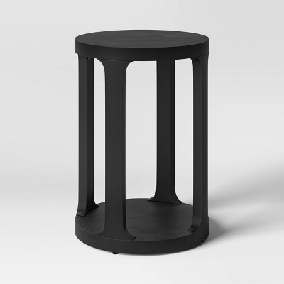 Castalia Round Accent Table Black Threshold Wood Frame 23 High Assembly Tools Provided Target