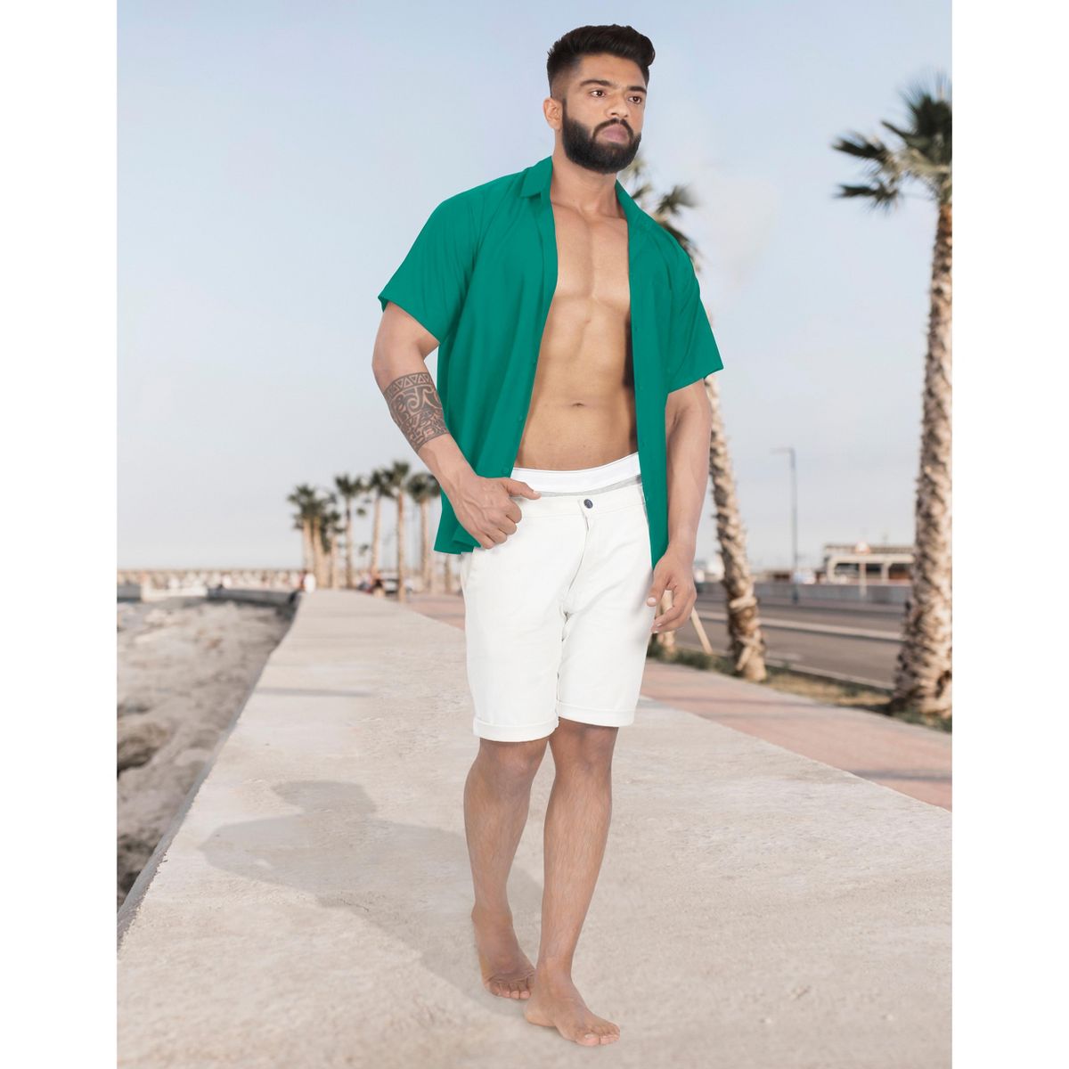 HAPPY BAY Mens Short Sleeve Button Down Summer Solid Shirts Casual Camp Shirt for Men Beach Vacation Business Work Shirt with Pocket 7XL Green Solid - thumbnail 2