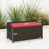 Outdoor Wicker Storage Bench with Storage & Cushion - 3 of 4