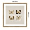 Kate and Laurel Framed Art Vintage Style Butterflies in Neutral Tones by The Creative Bunch Studio, 26x26, Woodgrain Stripe Mocha - 2 of 4