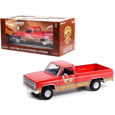 1982 GMC K-2500 Sierra Grande Wideside Pickup w/Trailer Hitch Red "Busted Knuckle Garage" 1/18 Diecast Model Car by Greenlight