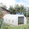 Outsunny 20' x 10' x 7' Walk-In Tunnel Greenhouse Garden Warm House Large Hot House Kit with 8 Roll-up Windows & Roll Up Door, Steel Frame - 2 of 4