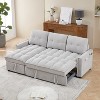 MAYEERTY 78.75 Inch Reclining Sofa Pull Out Sofa Bed USB Type C Ports L Shaped Sectional Reclining Storage Arm Organizer Pocket Living Room - 3 of 4