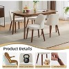 Wooden Dining Chair, Linen Upholstered Kitchen Chair with Sold Wood Legs, Wing Backrest, Thick Cushions - 4 of 4