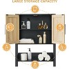 Coucheta Over The Toilet Storage Cabinet, Bathroom Above Toilet Storage Wood Cabinet with Rattan Door and Adjustable Shelves, Large Capacity - 4 of 4