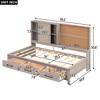 NicBex Twin Daybed with Storage Morden Daybed with 3 Storage Drawers, Storage Cabinets, Cork Board and Charging Ports for Apartment - 2 of 4
