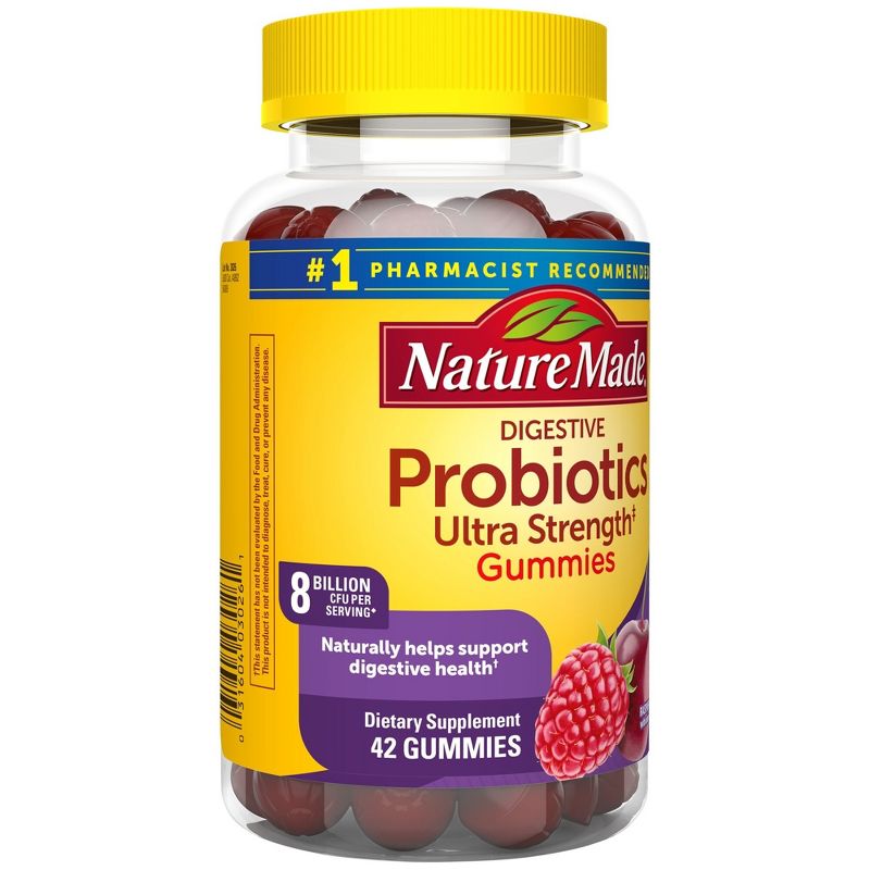 Nature Made Ultra Strength Digestive Probiotic Gummies for Women and Men - Raspberry &#38; Cherry - 42ct, 3 of 7