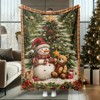 Lomsoe White with Green Christmas Snowman Print Flannel Blanket - All Seasons Soft and Warm Throw Blanket for Bed, Napping, Camping, Travel, Office - 2 of 4