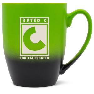 100 North Video Game 10 Ounce Green and Black Two Toned Ombre, Comfortably Fits Your Hands, Ceramic Tea Coffee Cup Mug, Rated C For Caffeinated - 1 of 1
