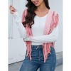 Clearlove Womens Fringe 70s Hippie Costume Sleeveless Cowgirl Western Faux Suede Tassel Leather Outerwear Shawl - 3 of 4