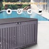 DOMETOUR 100 Gallon Resin Deck Box, Waterproof Patio Storage with Handles, Lockable for Cushions, Pool Accessories, Garden Tools, Brown - 2 of 4