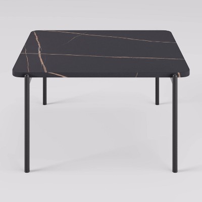 Arlo Black Marble and Wood Nesting Coffee Table Set