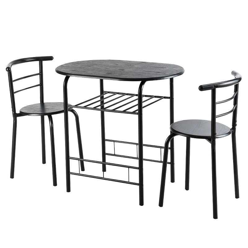 Tangkula 3 PCS Kitchen Dining Set Compact Bistro Pub 2 Chairs & Table, 1 of 6