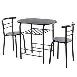 Tangkula 3 PCS Kitchen Dining Set Compact Bistro Pub 2 Chairs & Table