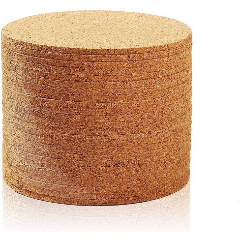 Juvale Set of 24 Absorbent Blank Cork Drink Coasters for Home and Bar, 4 x  1/8-In, Tan