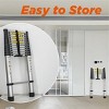 FURNIinspire Ladders 12.5ft Telescopic Extension Ladder Aluminum Alloy Folding Ladder Portable Step Ladder Shelf, Silver, 12.44"*2.83"*149.6" - 2 of 4