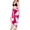 LA LEELA Women's Beachwear Summer Bikini Wraps Beach Wrap Swimwear Coverups Sarong Swim Cover Up Skirt Swimsuit Pareo for Women One Size Red,Tie Dye - 4 of 4