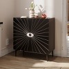 31.5" Modern Eye Pattern Accent Cabinet with Adjustable Shelves,Artistic 2-Door Storage Sideboard for Living Room Entryway-Baofuwish - 2 of 4
