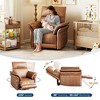 Swivel Power Recliner Chair, Faux Leather Glider Rocker with USB Charging Port, Side Pocket & Double Armrests - 3 of 4