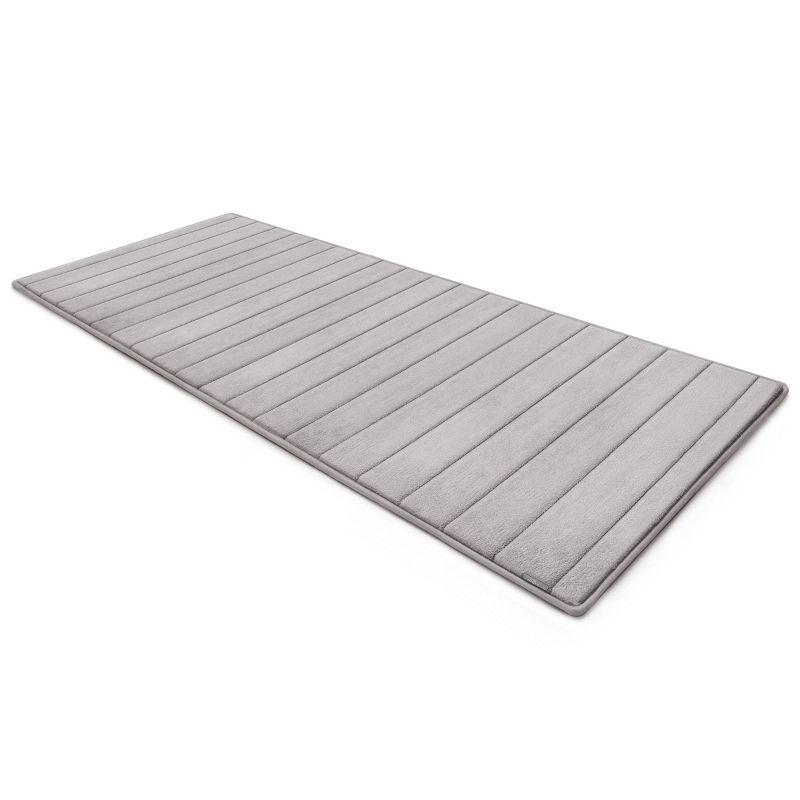 24&#34;x58&#34; MICRODRY Ultra Absorbent CoreTex Quilted Memory Foam Bath Mat/Runner with Skid Resistant Base Light Gray, 2 of 7
