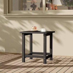 HDPE Square Outdoor Side Table,Weather Resistant & Easy Assembly Patio End Tables,Durable Small Patio Table for Beach,Pool,Garden, Balcony, Porch - 1 of 4