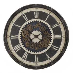 GlasFlength Wall Clocks Non Ticking Clock Digital Wall Clock Silent Vintage Decorative Wall Clocks for Living Room, Brown, 30"*3.25"*30" - 1 of 4