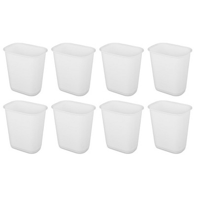 Sterilite 3 Gallon Rectangular Wastebasket with Sloped Rim and Textured Surface for Laundry Area, Bedroom, Office, Kitchen, and Home Use