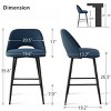 Edwin 26.5" inches Fabric Counter Height Stools,Armless Upholstered Counter Stools With Backs Set Of 4,Black Metal Frames-Maison Boucle - 4 of 4