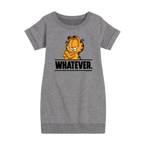 - Garfield - Whatever Graphic Short Sleeve Fleece Dress - 1 of 4