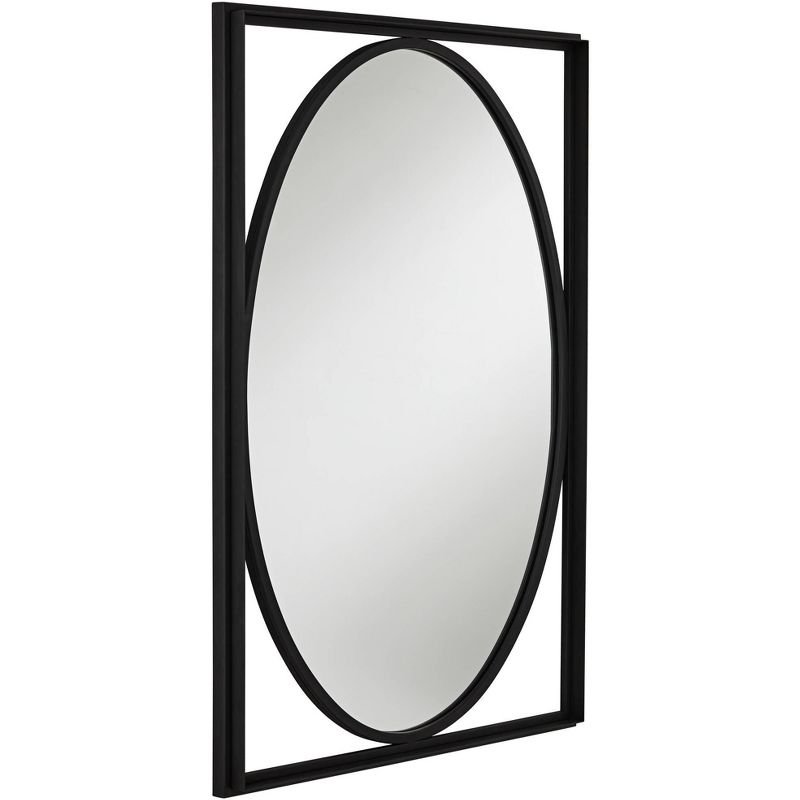 Uttermost Cameo Satin Black 23 3/4" x 33 3/4" Oval Wall Mirror, 5 of 8